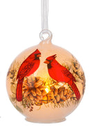 Cardinal Frost LED Glow Ornament - Pinecones