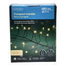 Micro LED Garland Light - 8 function twinkle - 480 - Warm White - Black Wire