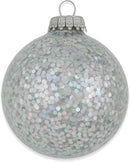 Silver Spangle 2 5/8" (67mm) Glass Ball Ornaments - Set of 6