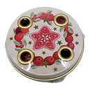 Mini Advent Tin with Candles - Red Berry Wreath