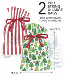 X- Large Pull String Gift Bag - 2 Pack