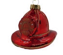 Blown Glass Firefighter Hat Ornament - Christmas >> Ornaments >> Occupational - by Christmas By Krebs - view 2