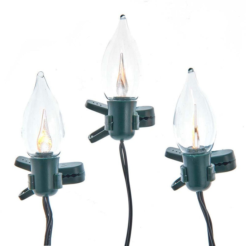 7-Light Battery-Operated Flicker Flame LED Light Set With Clips