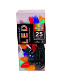 25-Light Multi-Color Pearl LED C7 Light Set With Green Wire - Christmas >> Lighting - by Kurt Adler - view 2