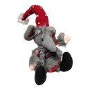 Plush Sitting Mouse - 16 Inch - Red Hat - Christmas >> Decor - by Gerson