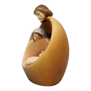 Modern Style Holy Family Carved Nativity - Color - 4.5 Inch - with Faces