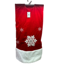 48" Christmas Red W/Wht Snowflake Tree Skirt