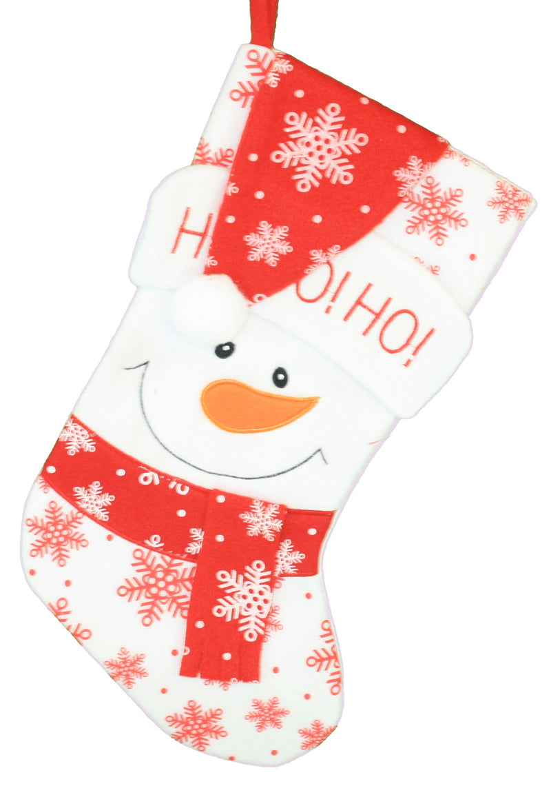 Embroidered Snowman Stocking - The Country Christmas Loft