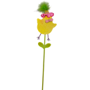 15 Inch Metal & Wood Spring Stake - Yellow Chick