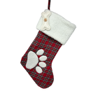 Plush Plaid Pet Stocking  Red Tartan