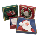 Holiday Gift Box Set of 3 - Santa, Sleigh & Wreath Designs