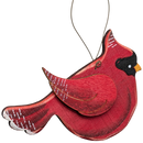 Scarlett's Cardinal Flight: Hand-Painted Plywood Ornament
