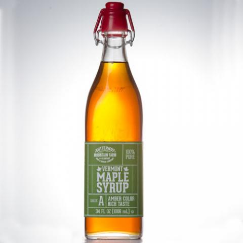 Amber Clasp Top  Bottle Vermont Maple Syrup - 34  oz