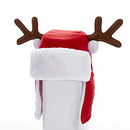 Red Plush Kids Santa Hat With Antlers - Christmas >> Clothing - by Kurt Adler