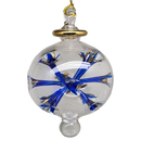Blown Glass Pierced Starburst Ornament - Blue