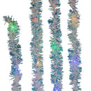 20-Light Battery-Operated Multicolored Superbright LED Silver Iridescent Tinsel - Christmas >> Lighting - by Kurt Adler - vie