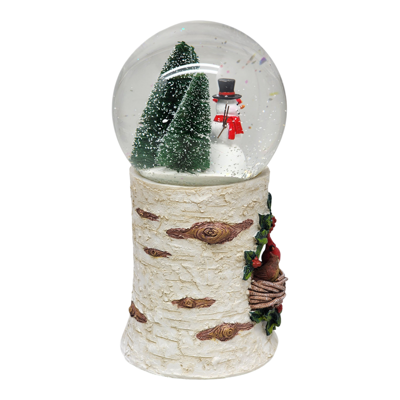 Musical Snowglobe with Cardinal Nest - 8 Inch