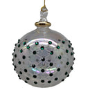 Crystal Clear Ball Ornament with Emerald Green Chatons and Gold Crown