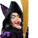 Black and Purple Fabric Sitting Halloween Witch