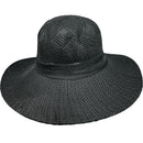 Burlap Ribbon Chiffon Crochet Woven Derby Sun Hat -Black