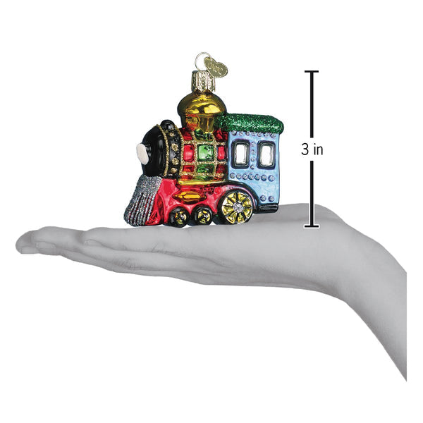 Small Locomotive Glass Ornament