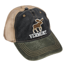 Two Tone Cap Vermont Moose - Green/Blue - Clothing >> Hats & Mittens - by Vermont Illustrating