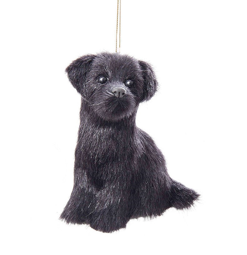 Plush Puppy Black Labrador Ornament