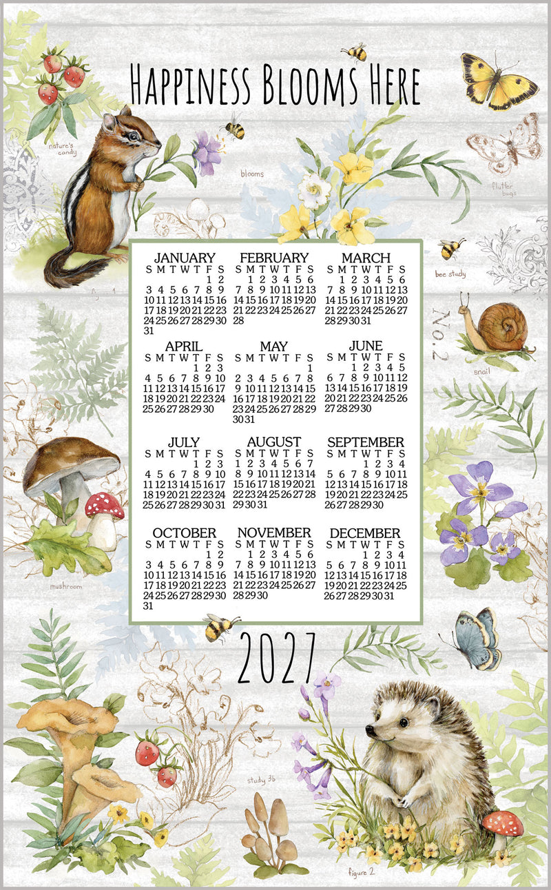 2027 Linen Calendar Towel - Spring | Country Christmas Loft – The ...