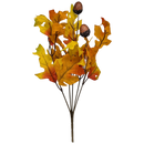13-Inch Autumn Oak Leaf Bush - Home & Living >> Artificial Flowers - by Teters