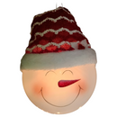 Glass "Lightable" Snowman Ornament - Knit Santa Hat - Christmas >> Ornaments >> Snowmen - by Stony Creek - view 2