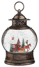 Swirling Lighted Glitterdome - Santa Winter Scene