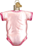 Babys First Christmas Pink Onesie Glass Ornament - Christmas >> Ornaments >> Life's Moments - by Old World Christmas - view 2