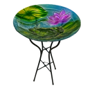 Frog Fused Glass Bird Bath - Home & Living >> Garden - by Gift Essentials - view 2
