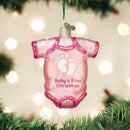 Babys First Christmas Pink Onesie Glass Ornament - Christmas >> Ornaments >> Life's Moments - by Old World Christmas - view 4