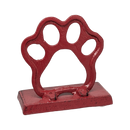 Cast Iron Paw Print Stocking Holder - Red
