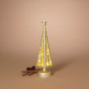 Etched Glass Tree with Star Topper LED Luminary