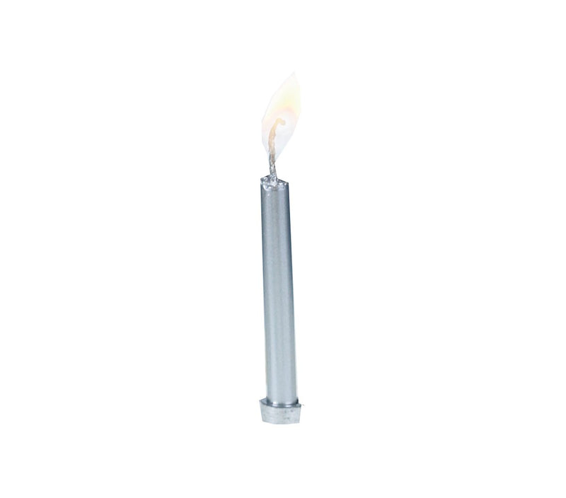 Biedermann 12 Metallic Birthday Candles in Holders - Silver - The Country Christmas Loft