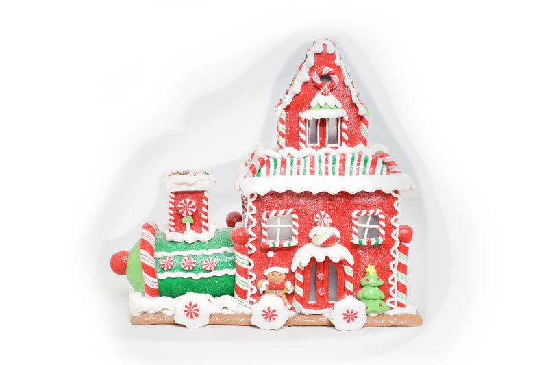 Gingerbread House Train With LED Light - The Country Christmas Loft