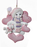 Baby's 1st Christmas - Snowman Ornament - Pink - The Country Christmas Loft
