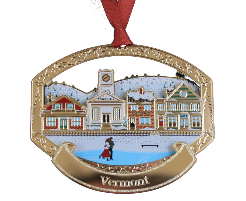 Wintry Village Ornament - Vermont - The Country Christmas Loft