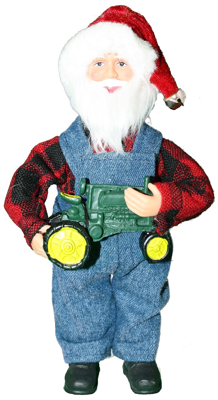 Farmer Santa Ornament - 9" - The Country Christmas Loft