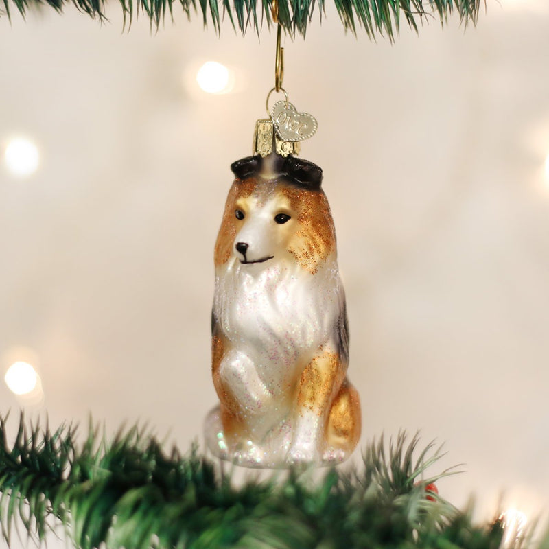 Old World Christmas Sheltie Glass Ornament - The Country Christmas Loft