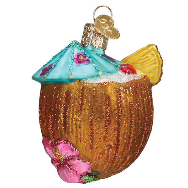 Old World Christmas Tropical Coconut Drink   Ornament - The Country Christmas Loft