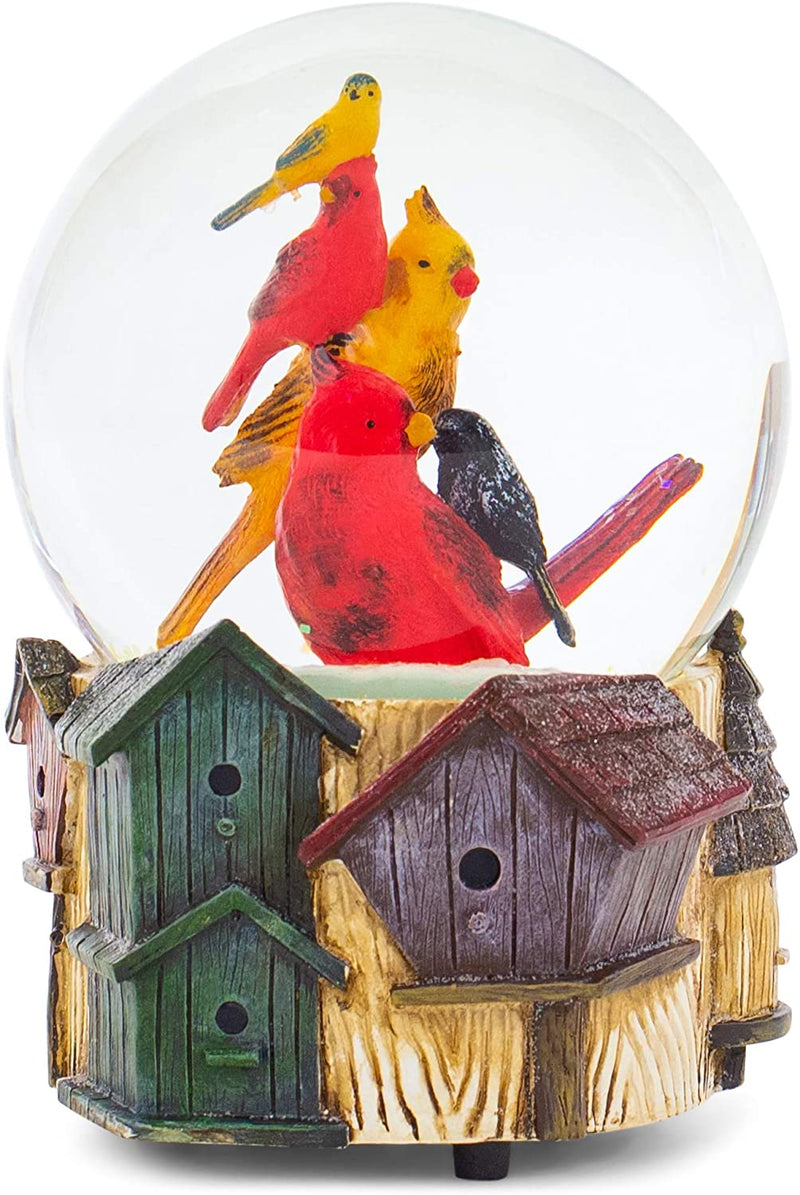 Birdhouse Cardinal - Musical Wind Up Snow Globe - The Country Christmas Loft