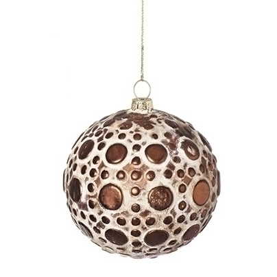 Copper White Wash Glass Ornament - Ball - The Country Christmas Loft