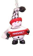 Cozy Snowman Ornament (Letters G - R) - - The Country Christmas Loft