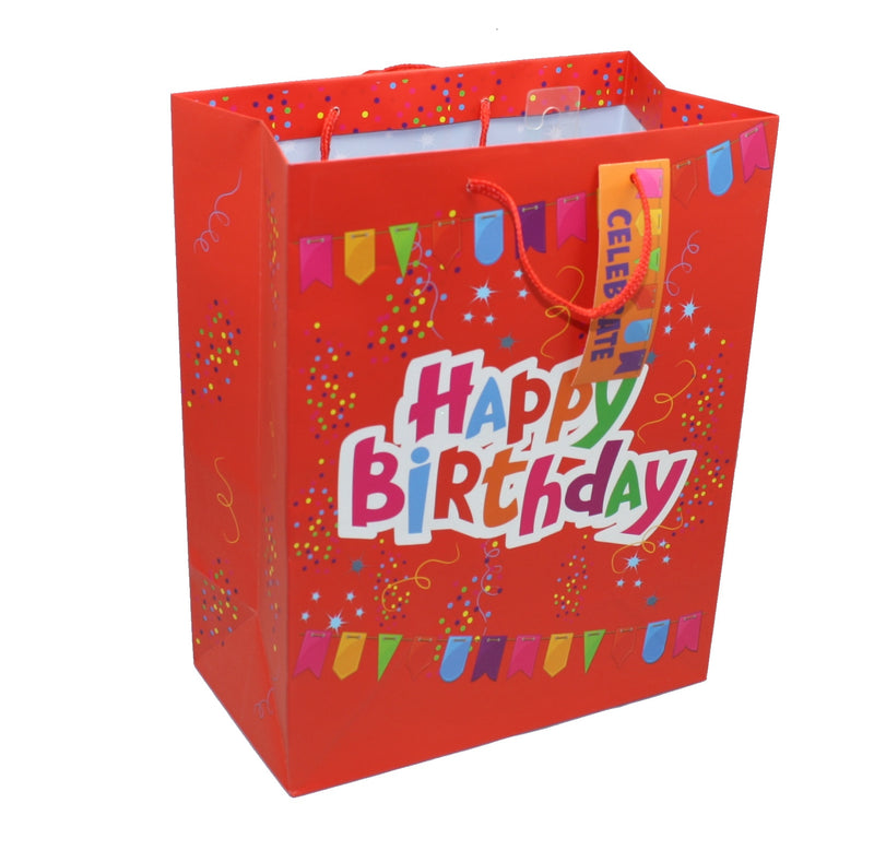 Red Flags Happy Birthday Gift Bag - The Country Christmas Loft