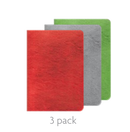 Soft Cover Notebook 3 Pack  - Red, Green and Silver - The Country Christmas Loft