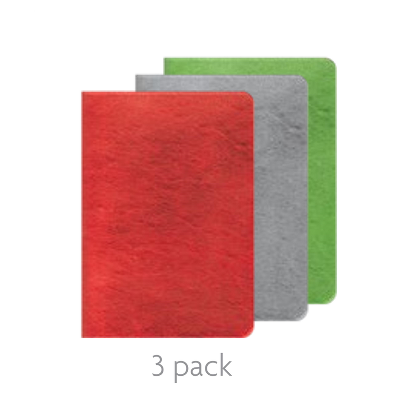 Soft Cover Notebook 3 Pack  - Red, Green and Silver - The Country Christmas Loft