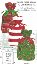 Large Pull String Gift Bag - 3 Pack - The Country Christmas Loft